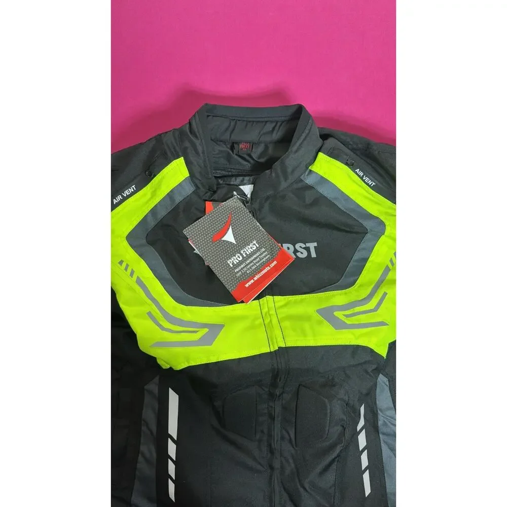 ProFirst Riding Jacket XL Armor Black Neon Yellow Protective New - Picture 8 of 10